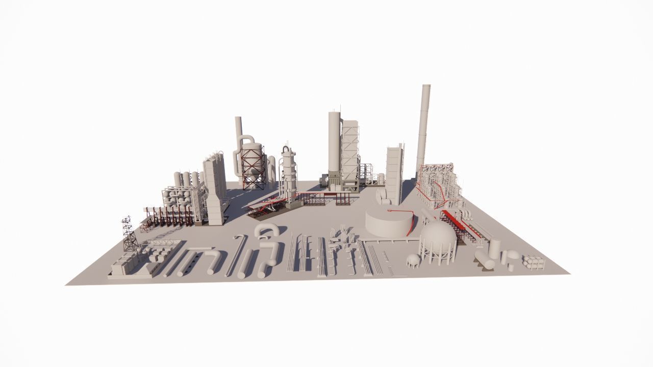 detailed and realistic representation of an industrial complex 3D model_5