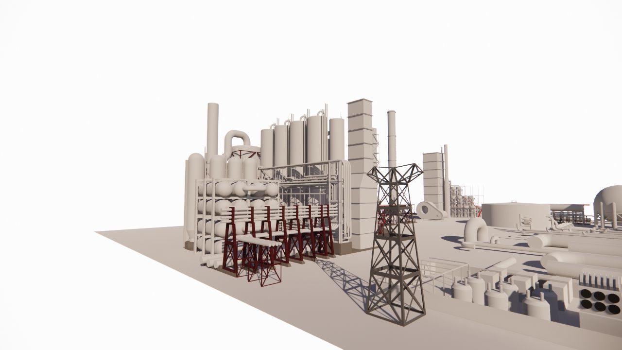 detailed and realistic representation of an industrial complex 3D model_4