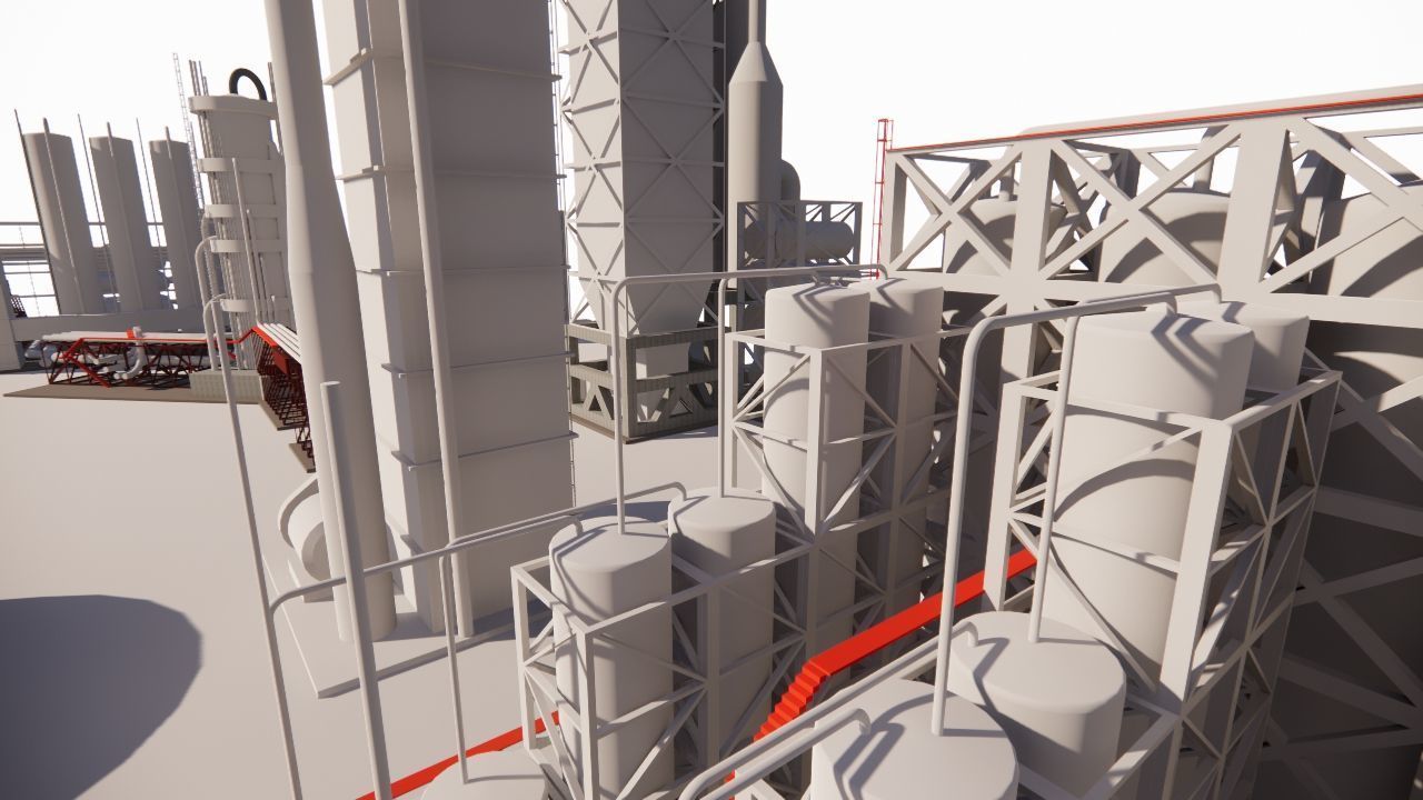 detailed and realistic representation of an industrial complex 3D model_3