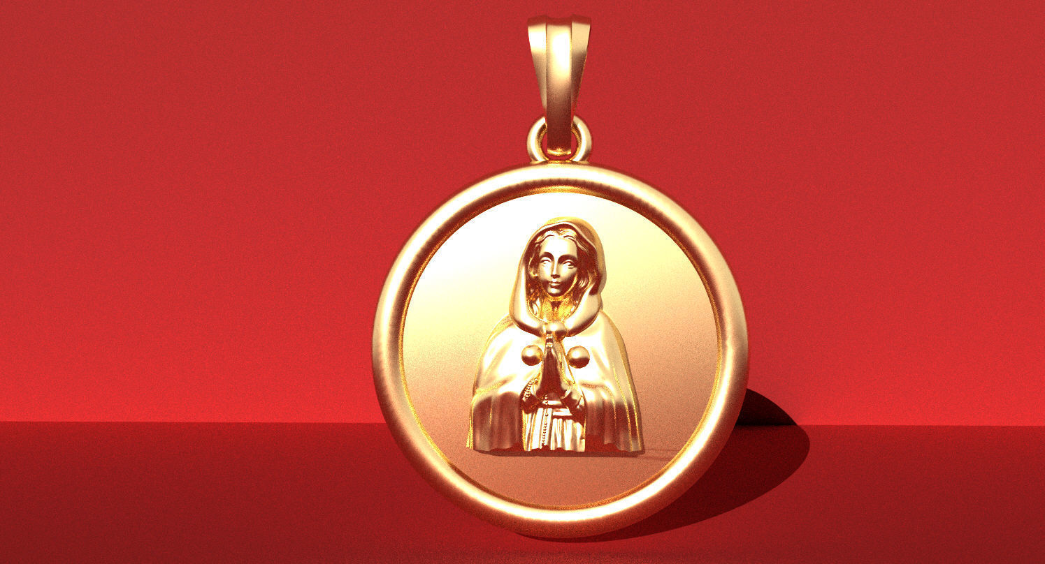 Madonna Pendant 3D print model_11