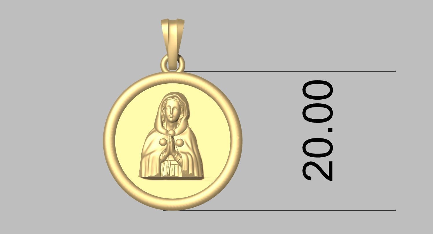 Madonna Pendant 3D print model_5