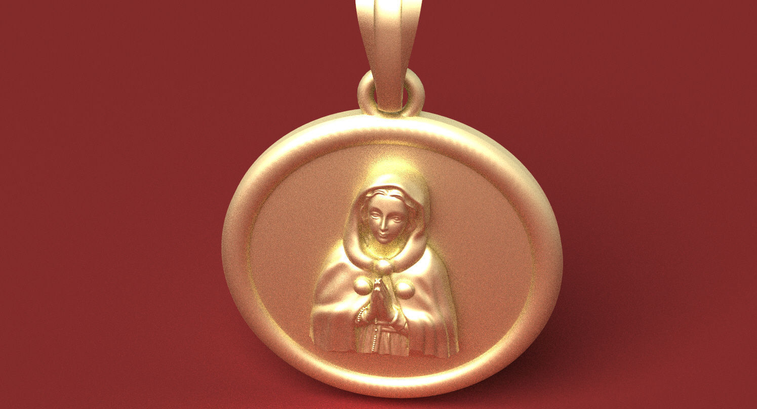 Madonna Pendant 3D print model_2