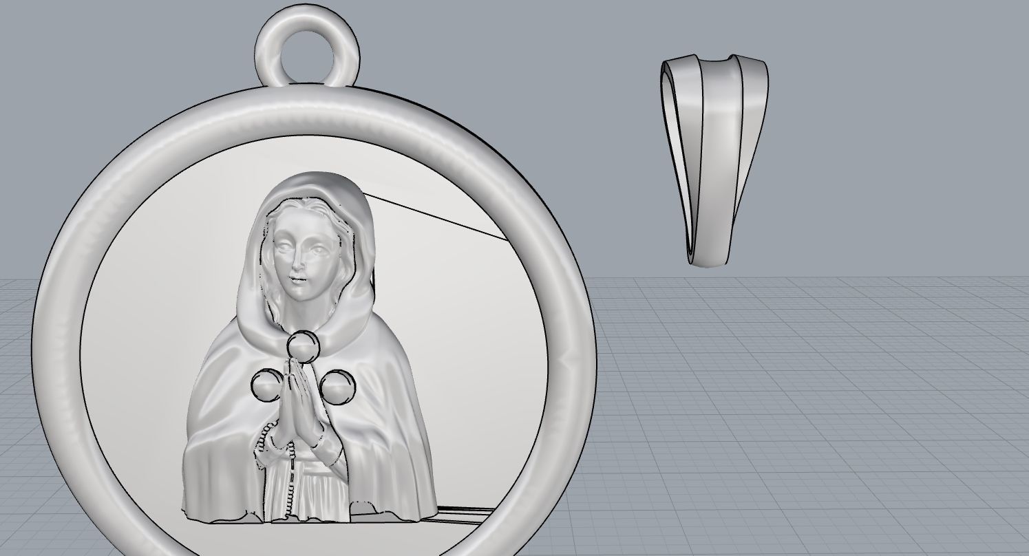 Madonna Pendant 3D print model_9