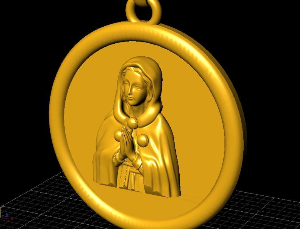 Madonna Pendant 3D print model_7