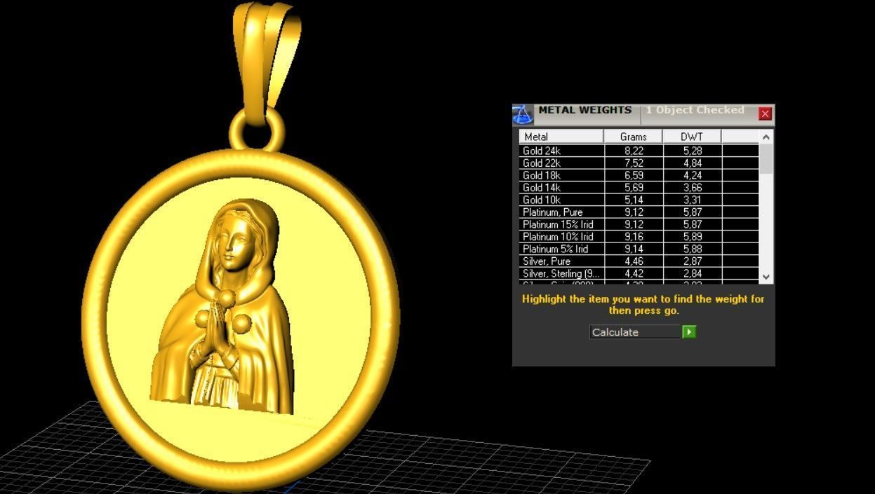 Madonna Pendant 3D print model_4