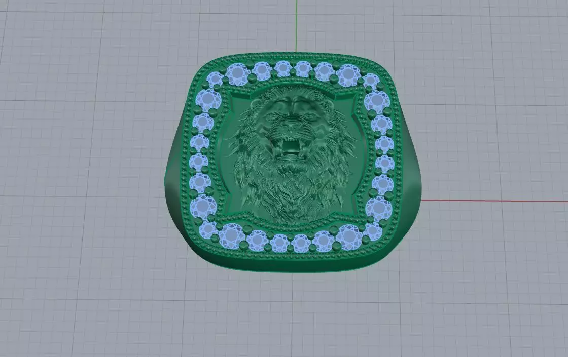 Lion ring 3D print model_0