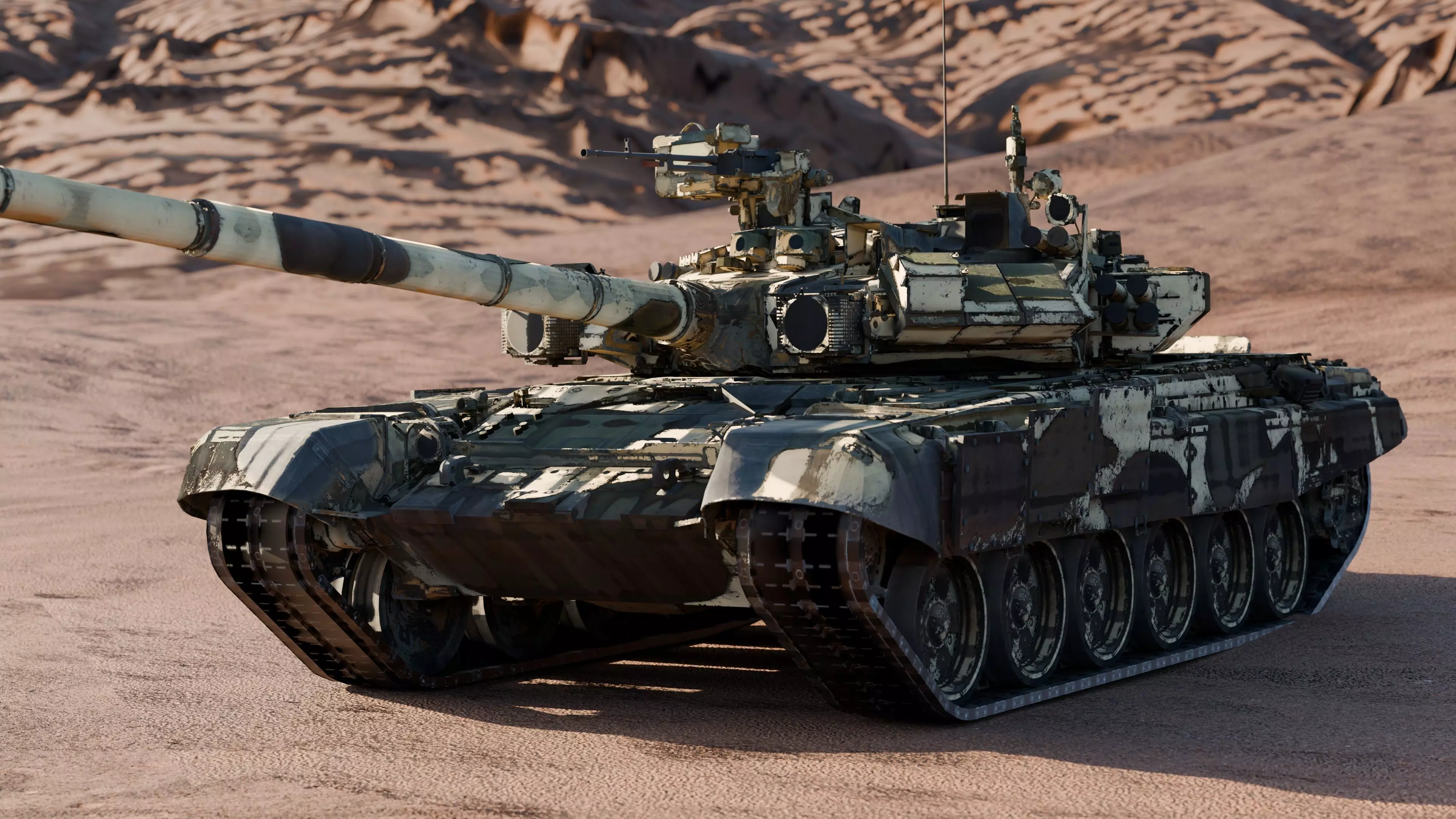 Rigged T90A Game Ready 3D model_0