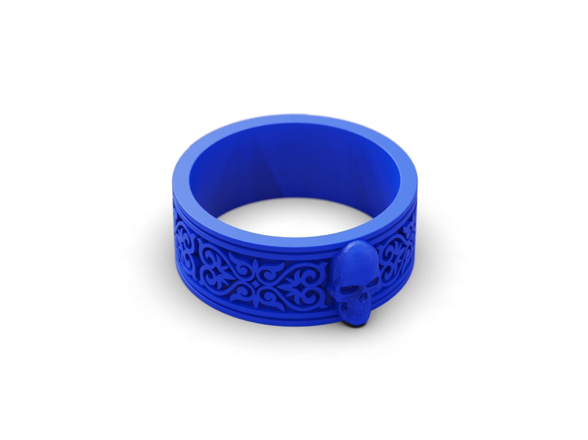 Skull Ring Gothic Ornate Band Design 3D print model_6