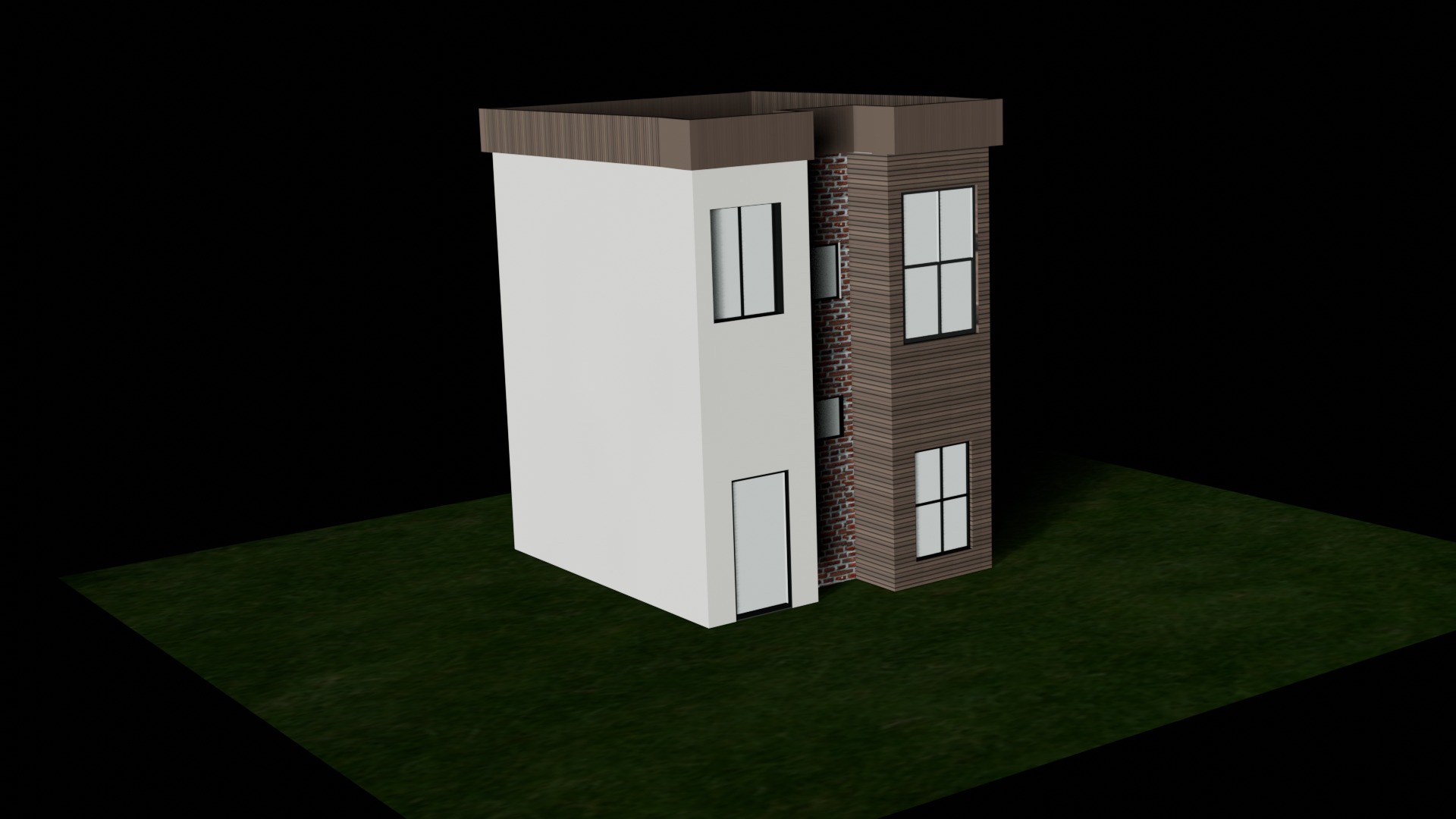 Exterior House Low-poly 3D model_4