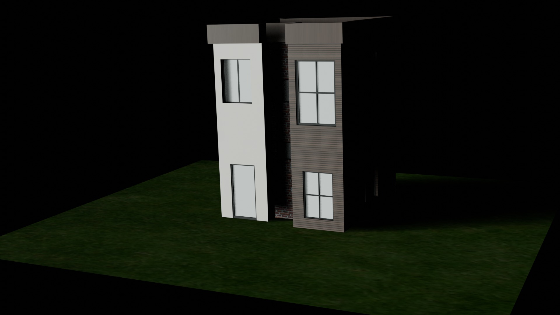 Exterior House Low-poly 3D model_3