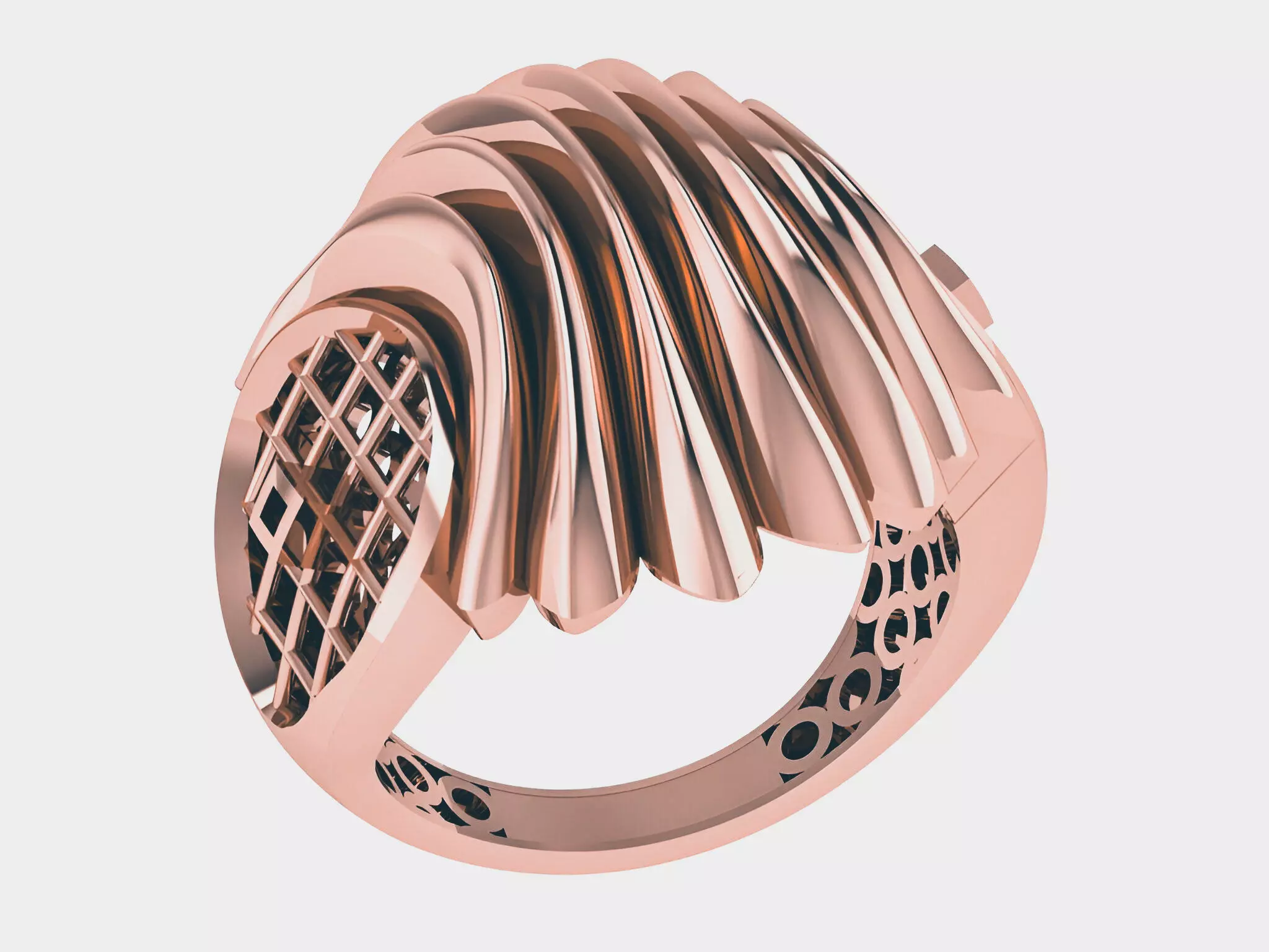Waveline Plain gold ring 3D print model