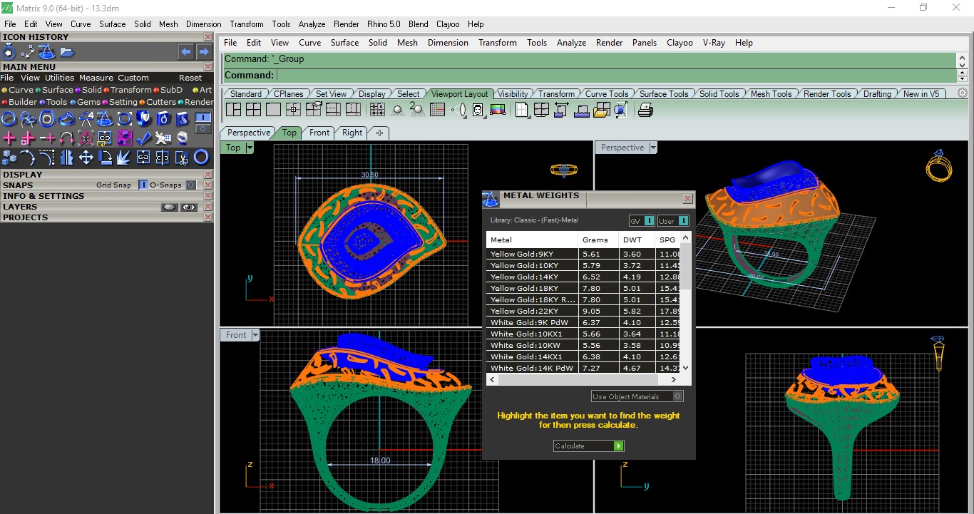 Wire Mesh Plain gold ring 3D print model_3