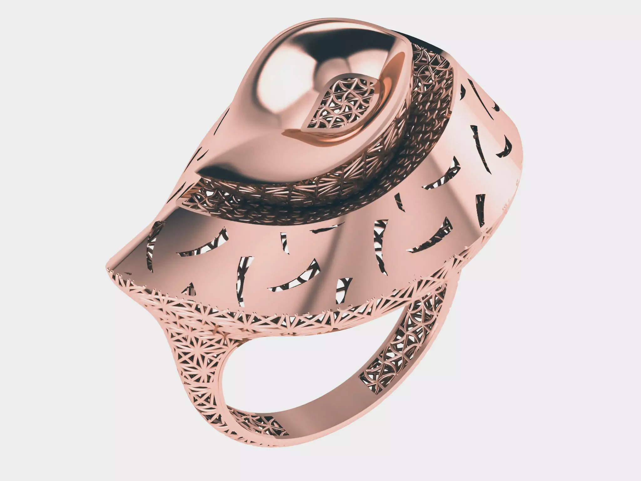 Wire Mesh Plain gold ring 3D print model_0