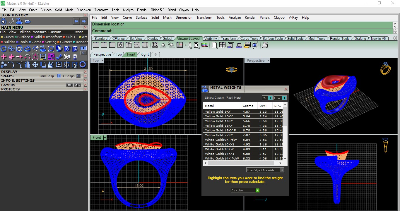 Wire Mesh Flower Plain gold ring 3D print model_3