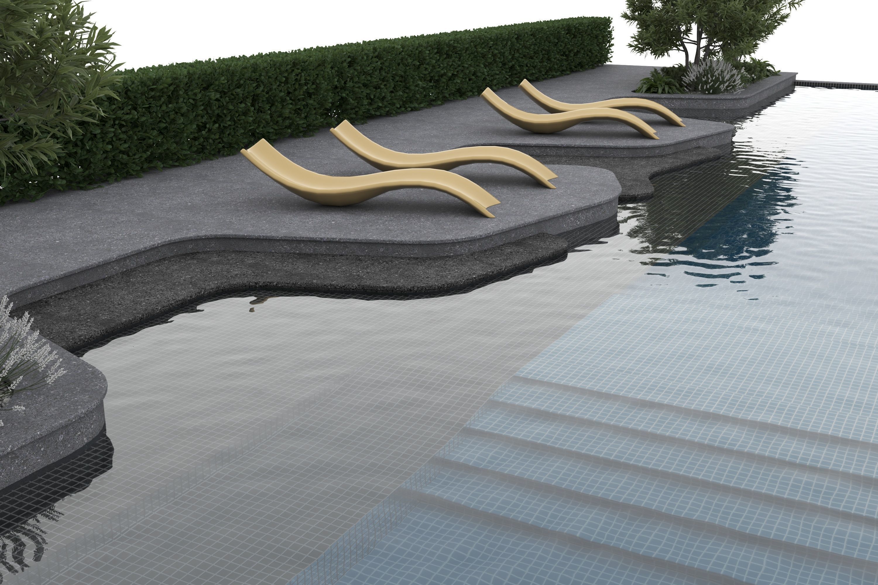 Swimming Pool Low-poly 3D model_6