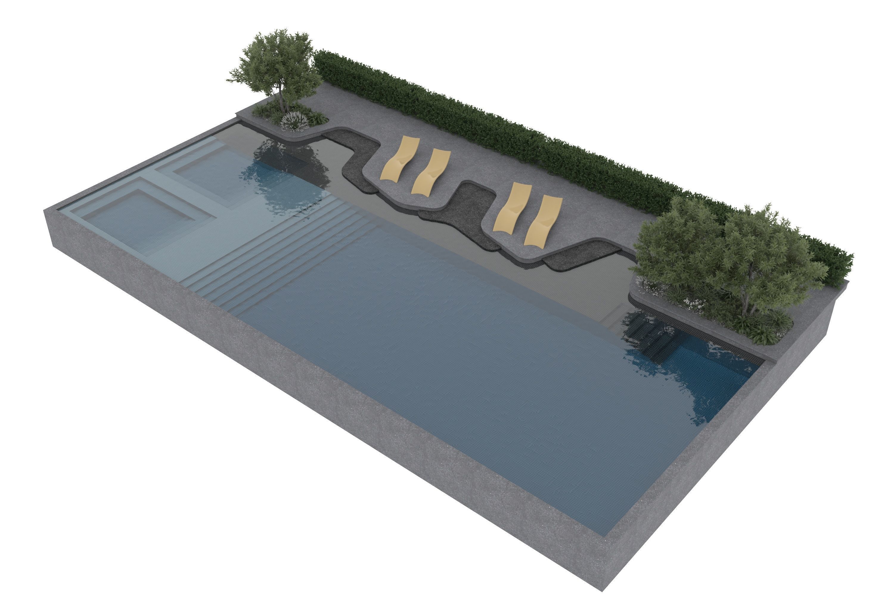 Swimming Pool Low-poly 3D model_2