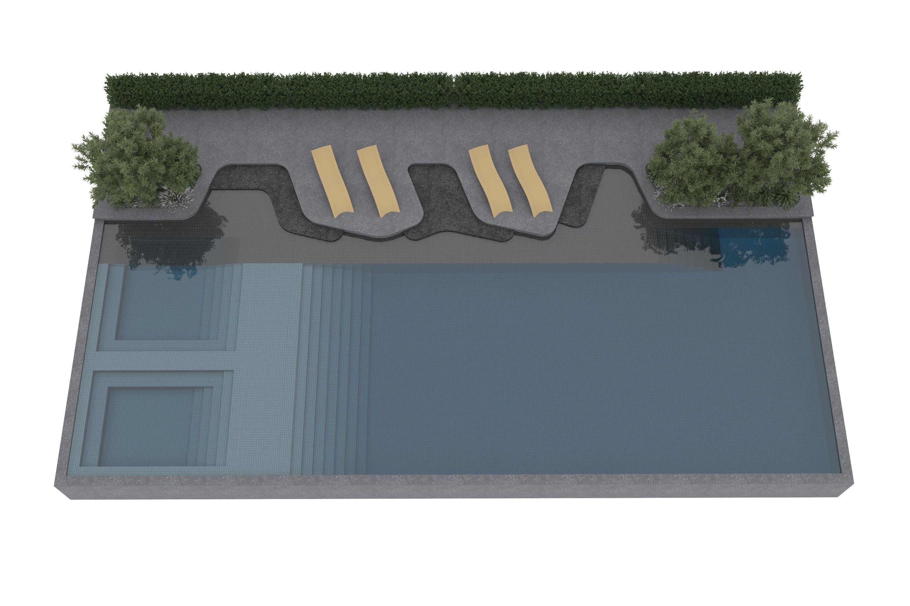 Swimming Pool Low-poly 3D model_3