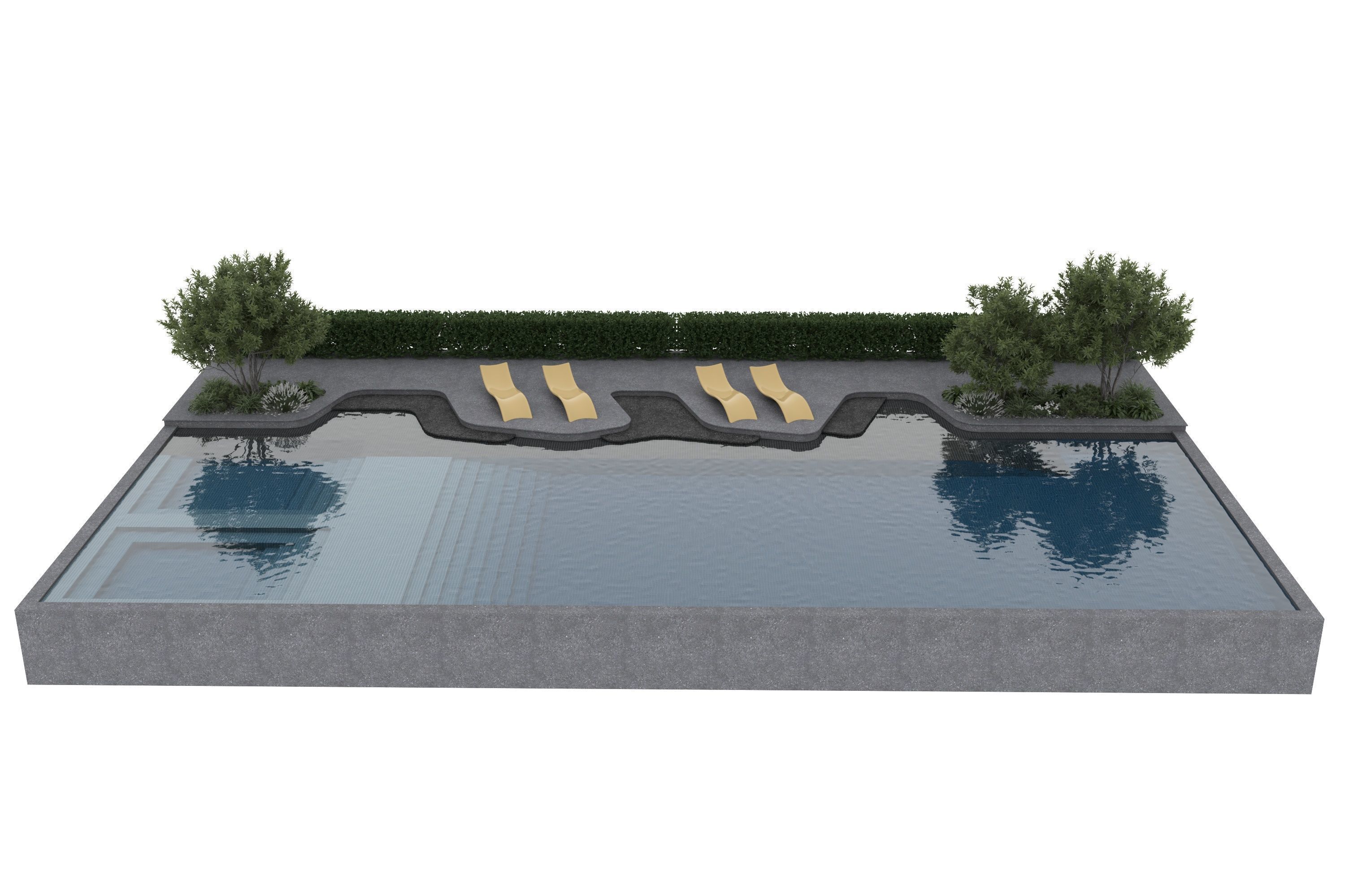 Swimming Pool Low-poly 3D model_4