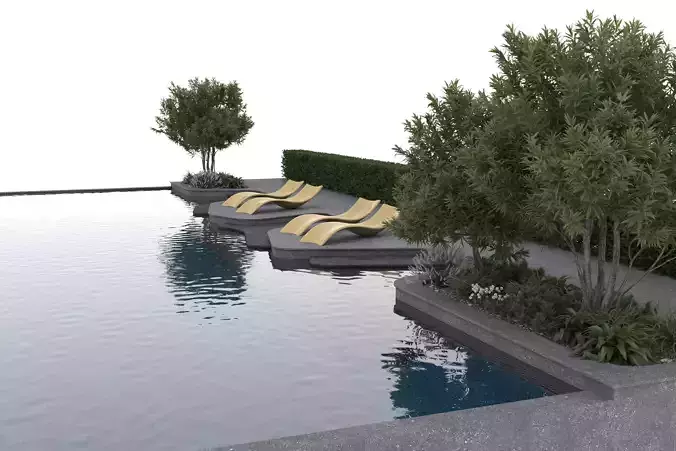 Swimming Pool Low-poly 3D model
