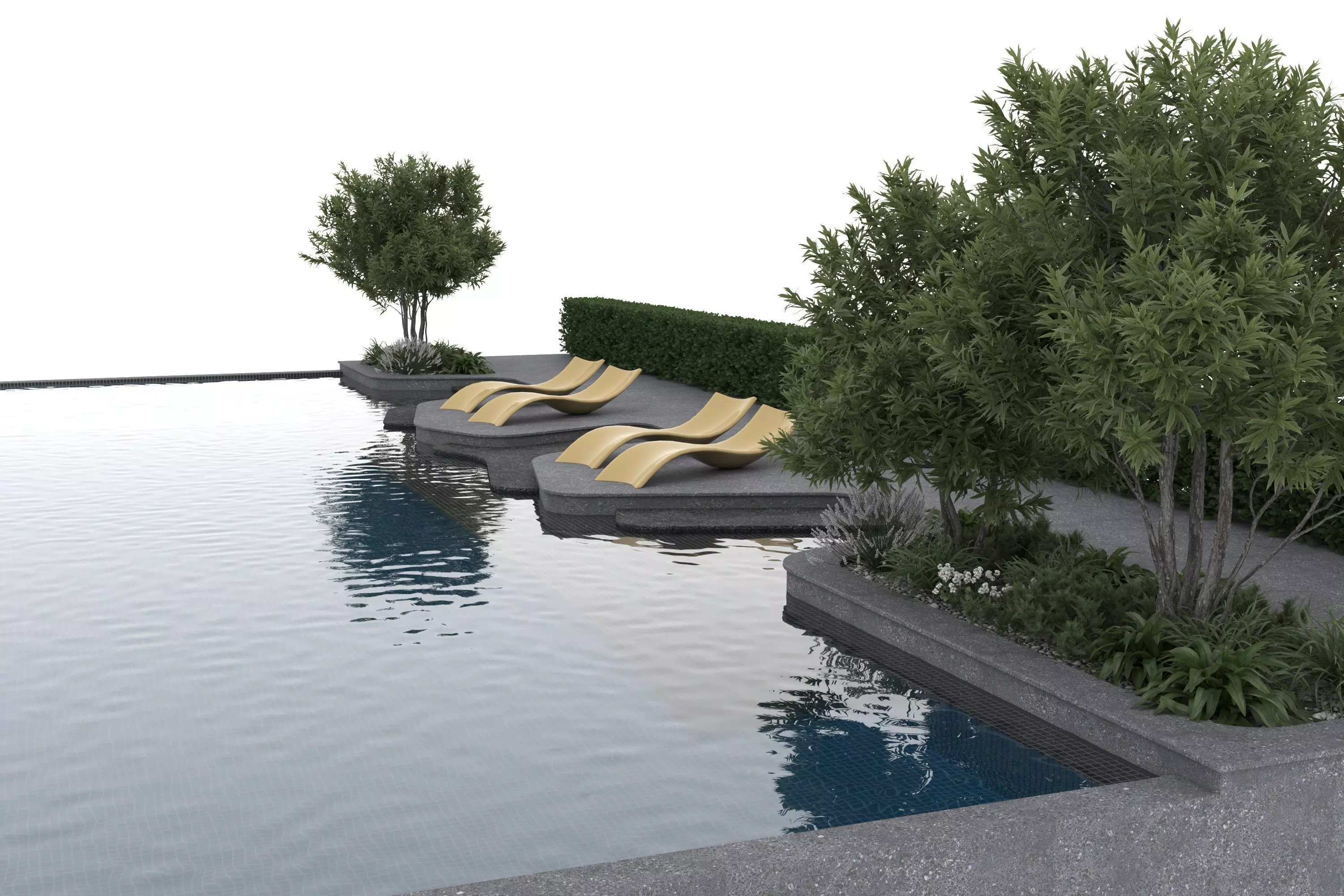 Swimming Pool Low-poly 3D model_0