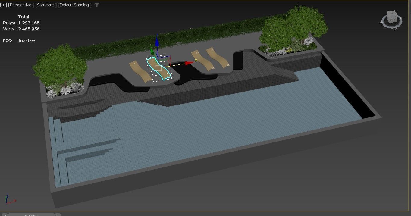 Swimming Pool Low-poly 3D model_9