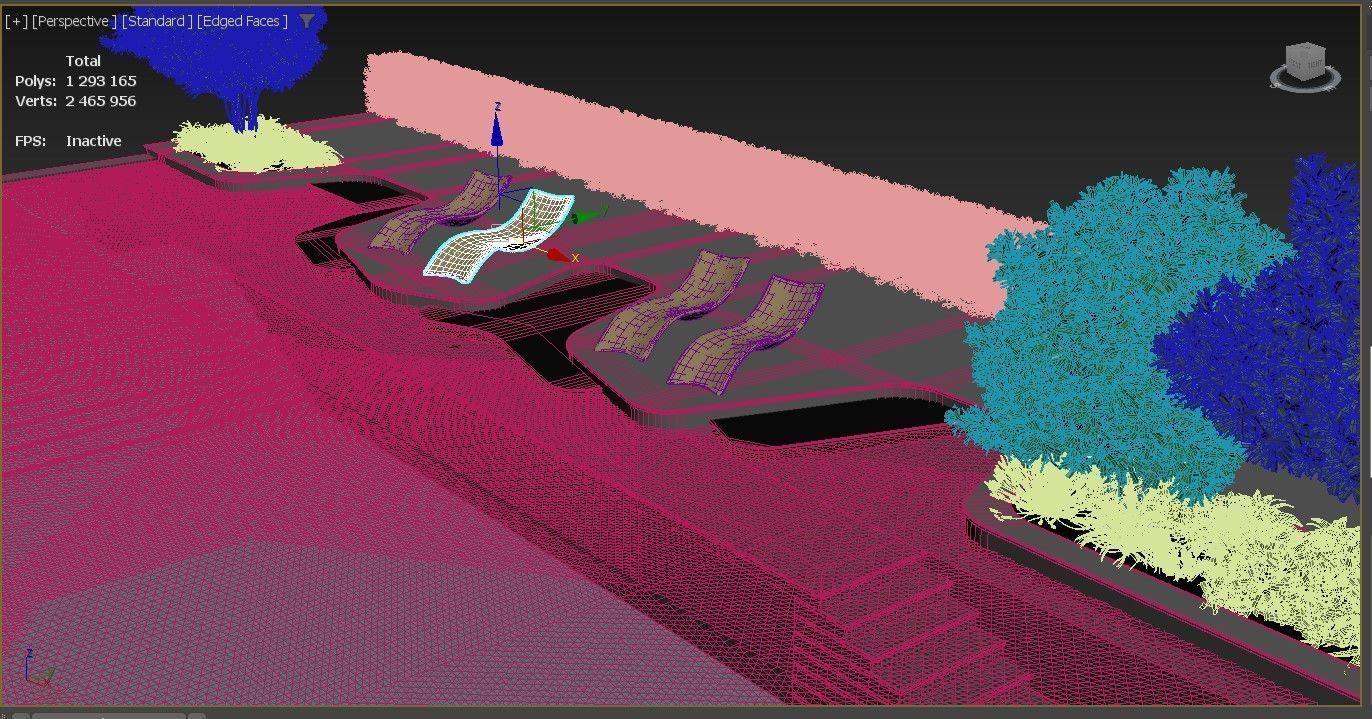 Swimming Pool Low-poly 3D model_7