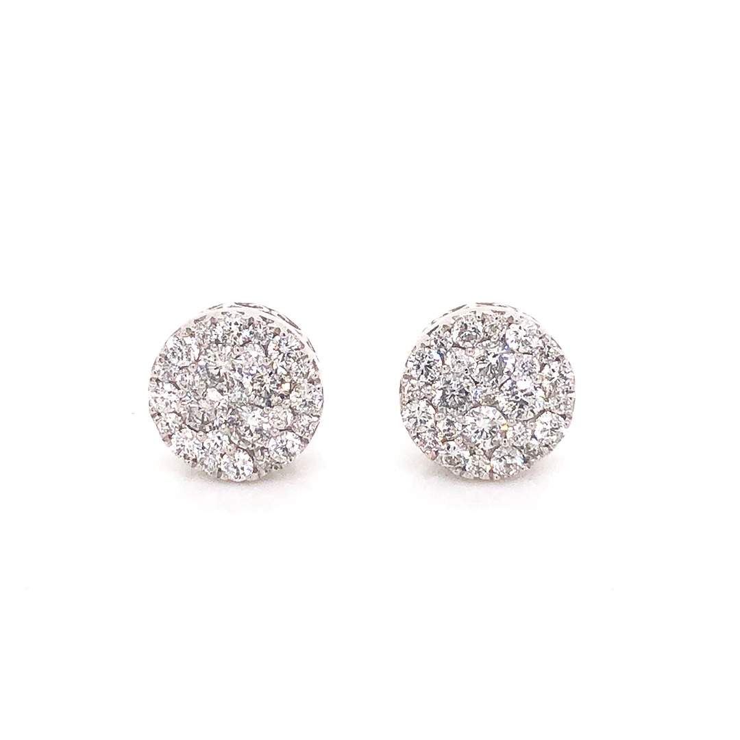 3 TCW Diamond Cluster Earrings 3D model_2