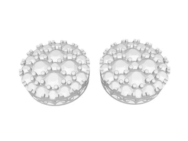 3 TCW Diamond Cluster Earrings 3D model_0