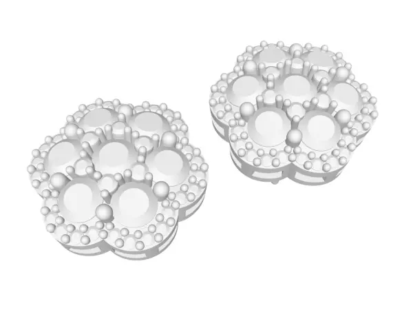 4-00 TCW Flower Shaped Earrings 3D model_0