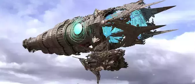 Steampunk Clockwork magic airship 