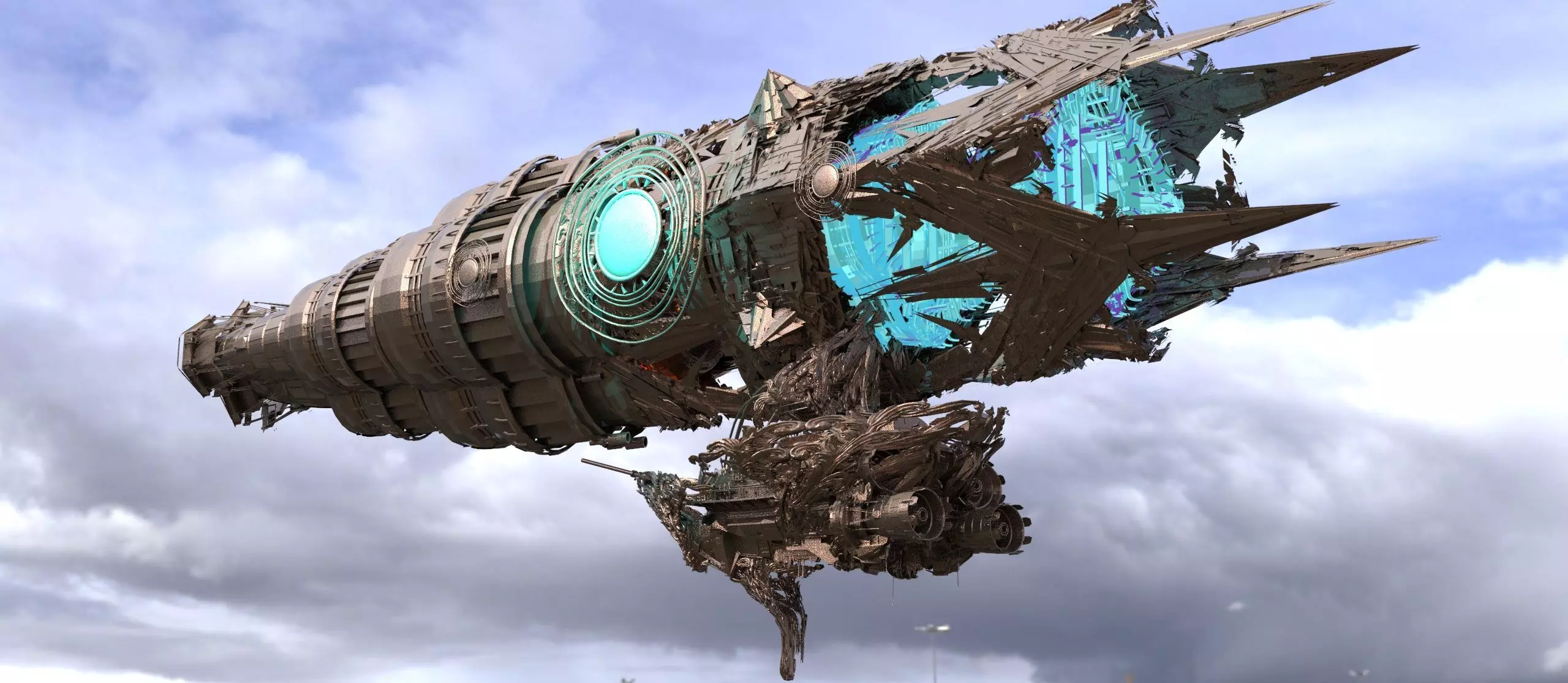 Steampunk Clockwork magic airship 3D model