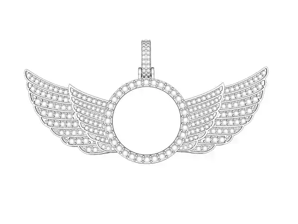 Picture Pendant With Up Facing Wings