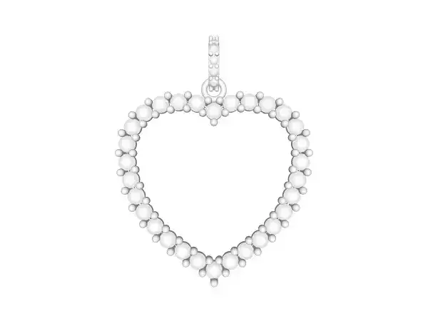 Small Heart Pendant With Diamonds