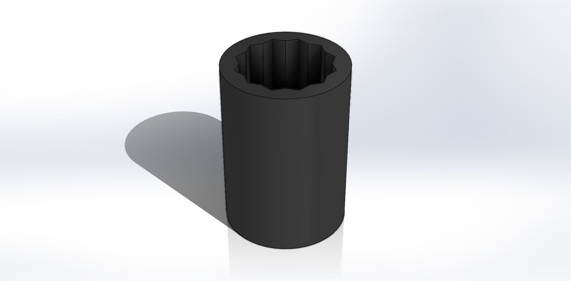 Soquete Estriado 32mm x 1-2 pol Striated Socket 3D model_2