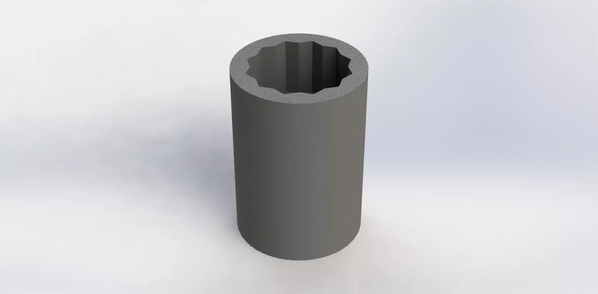 Soquete Estriado 32mm x 1-2 pol Striated Socket 3D model_0