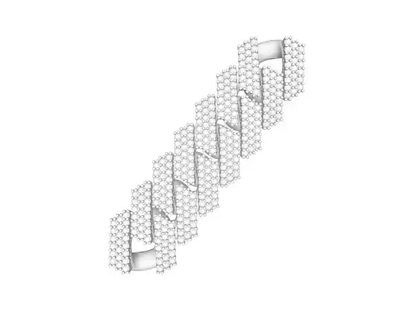 3 Row Cuban Link High Prong Set