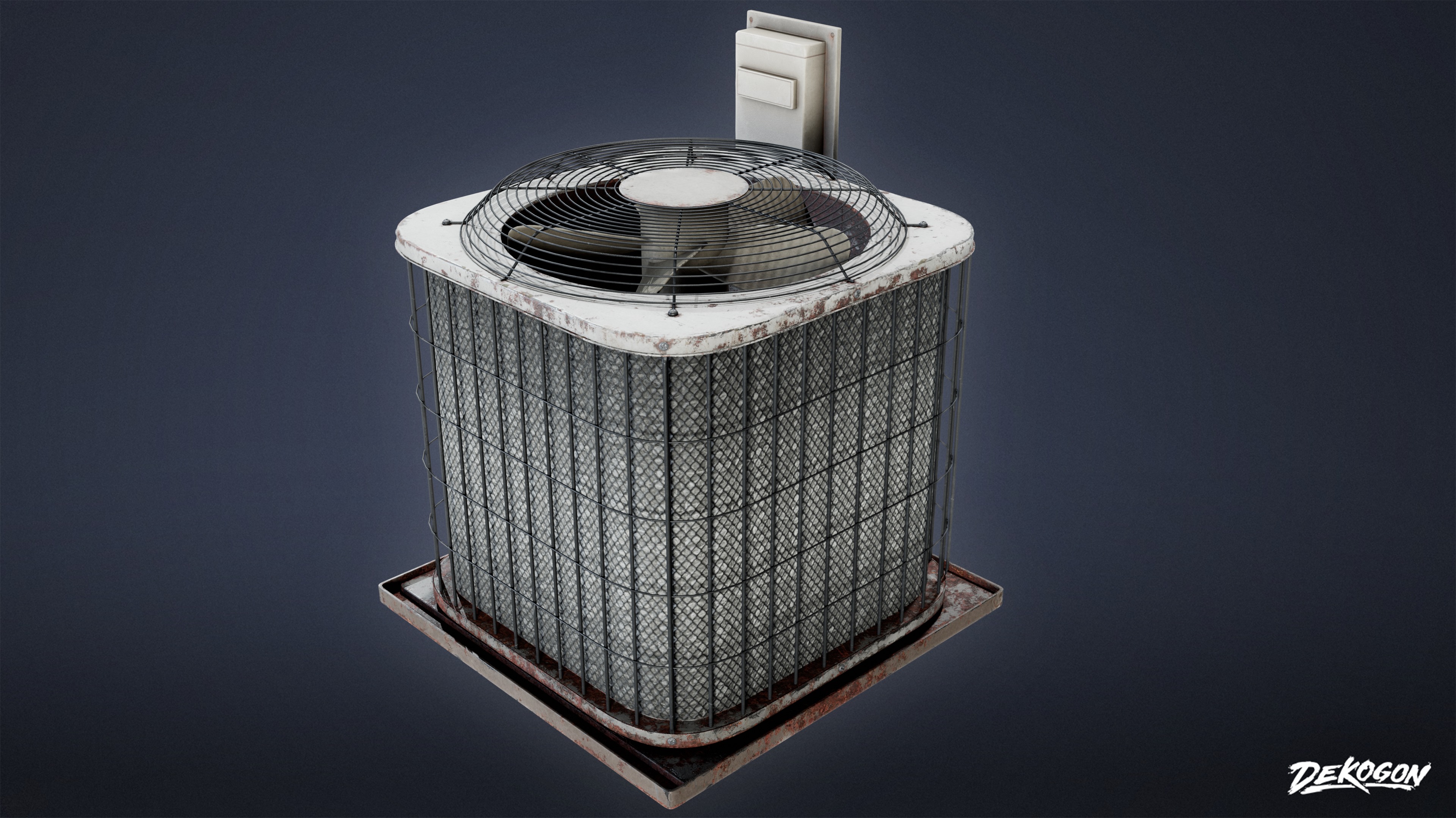 BUILDINGS - Air Conditioner Unit 01 - LOW POLY AND NANITE Low-poly 3D model_3