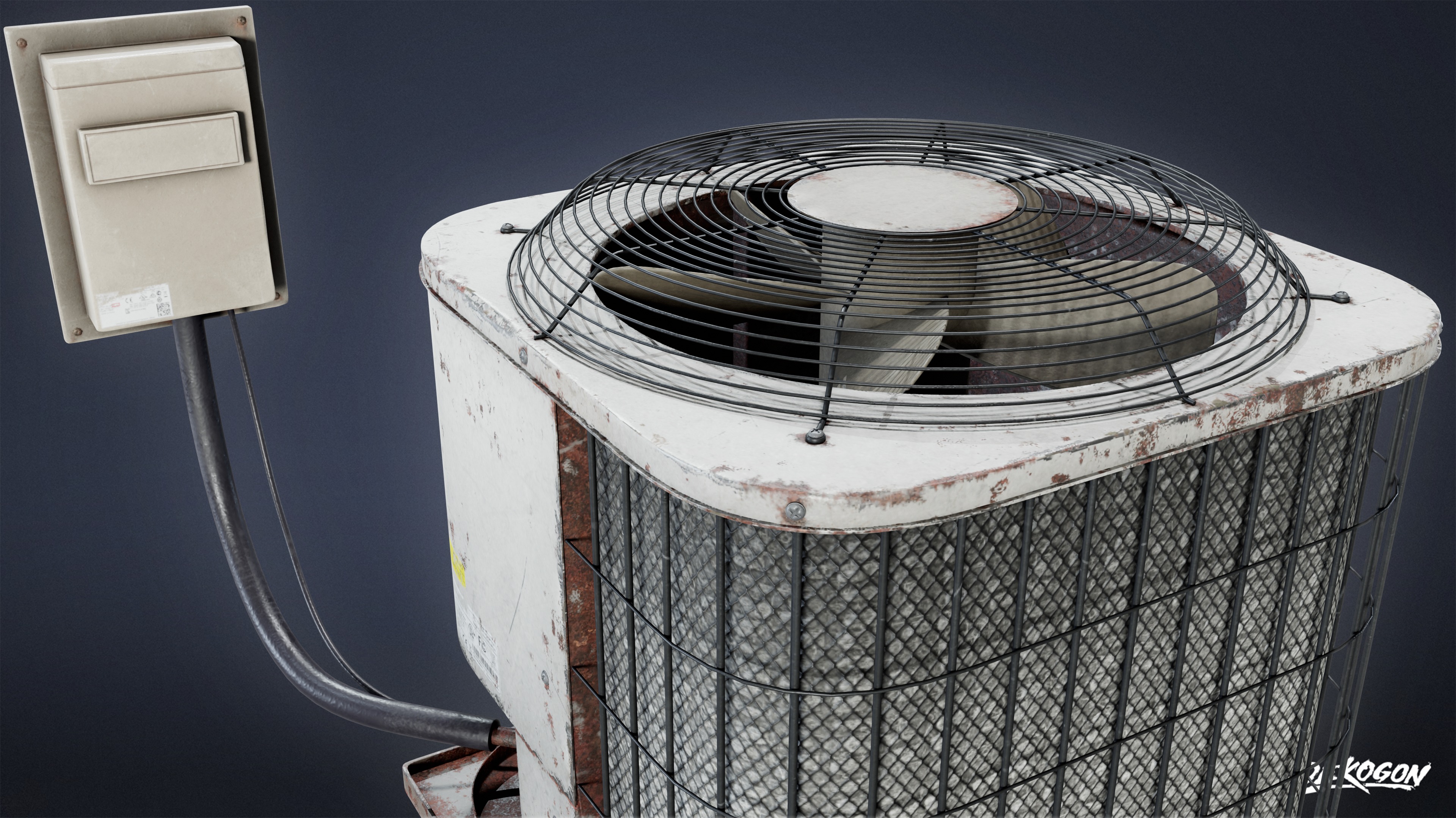 BUILDINGS - Air Conditioner Unit 01 - LOW POLY AND NANITE Low-poly 3D model_5