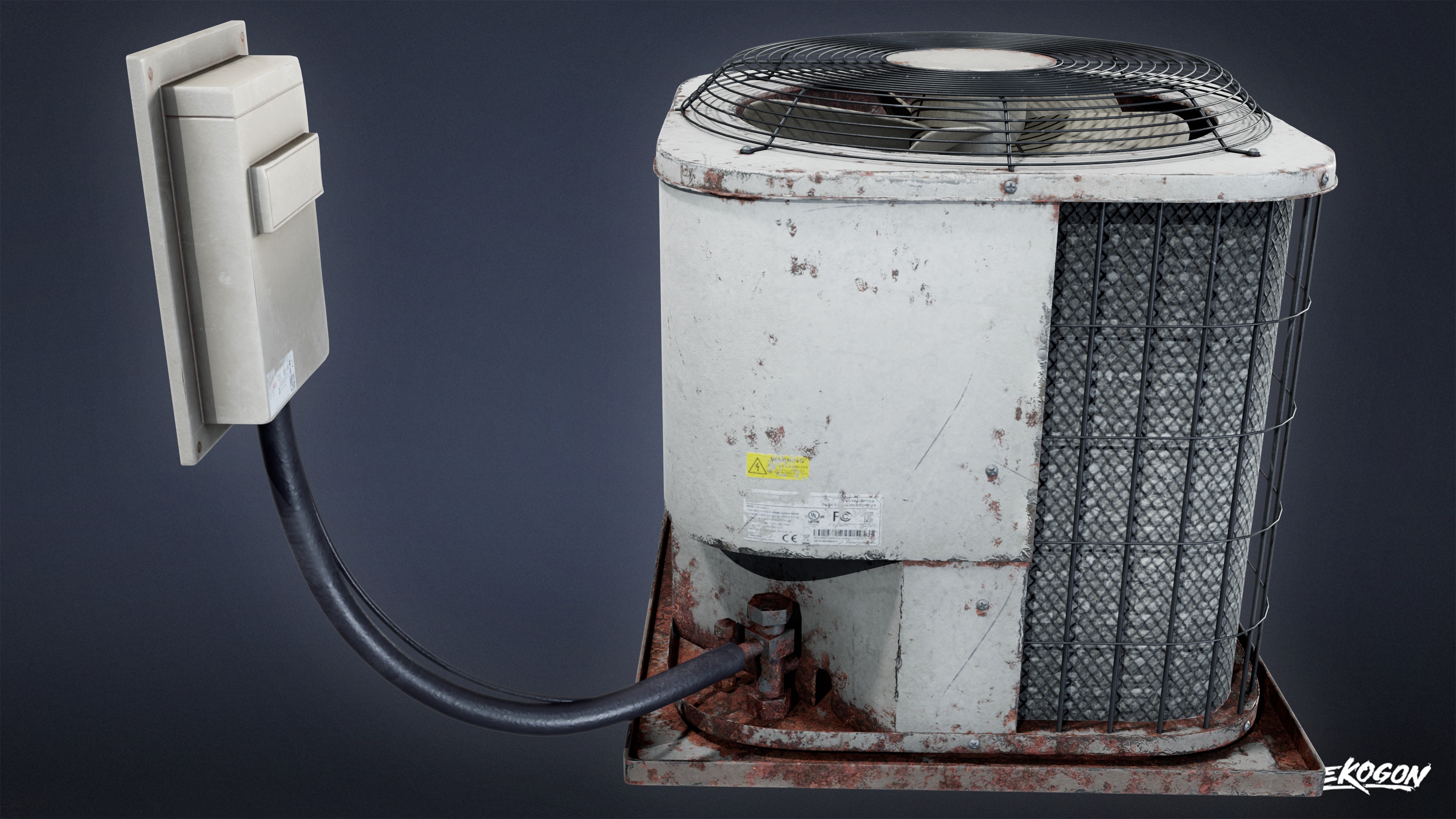 BUILDINGS - Air Conditioner Unit 01 - LOW POLY AND NANITE Low-poly 3D model_1