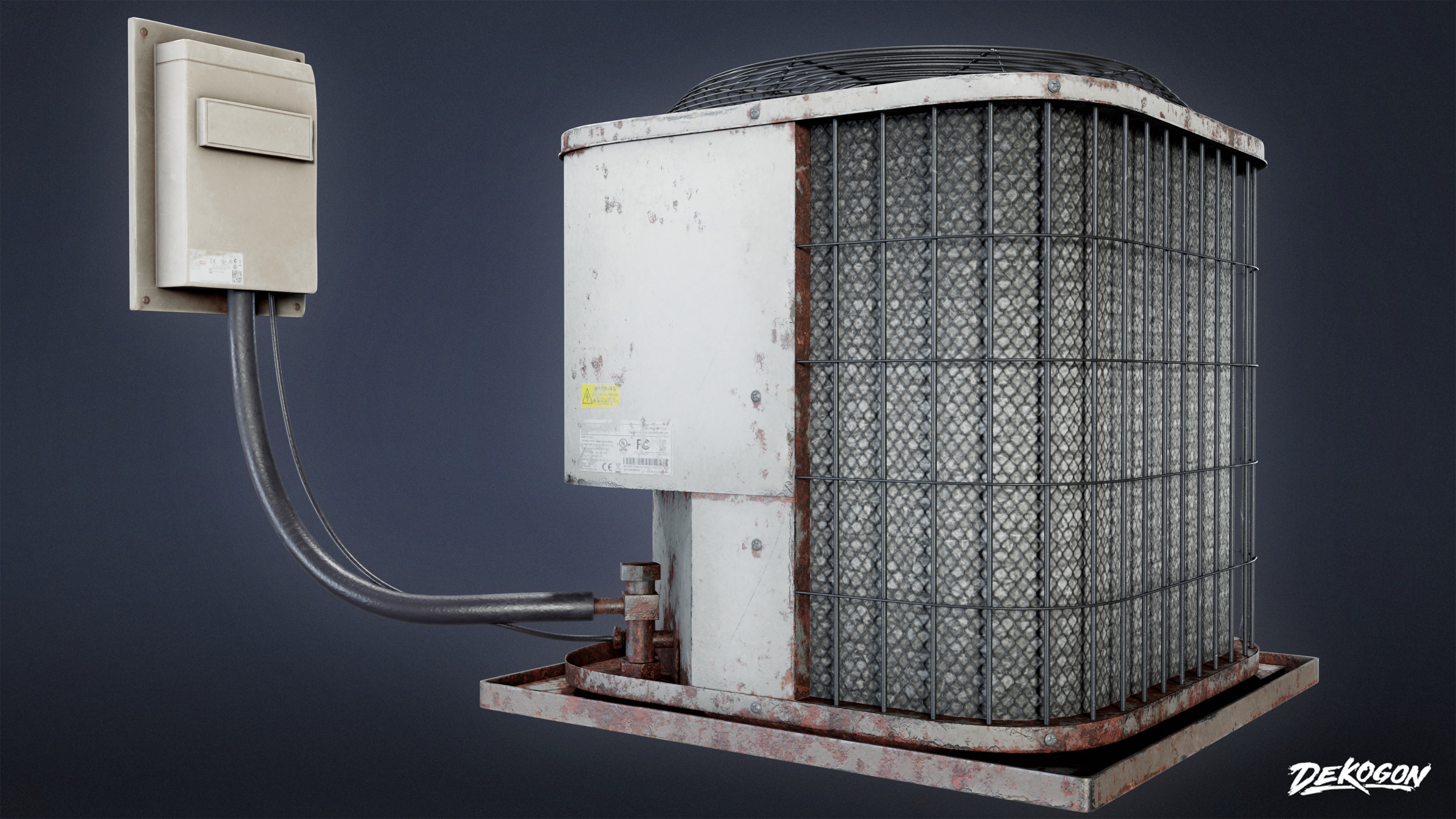 BUILDINGS - Air Conditioner Unit 01 - LOW POLY AND NANITE Low-poly 3D model_6