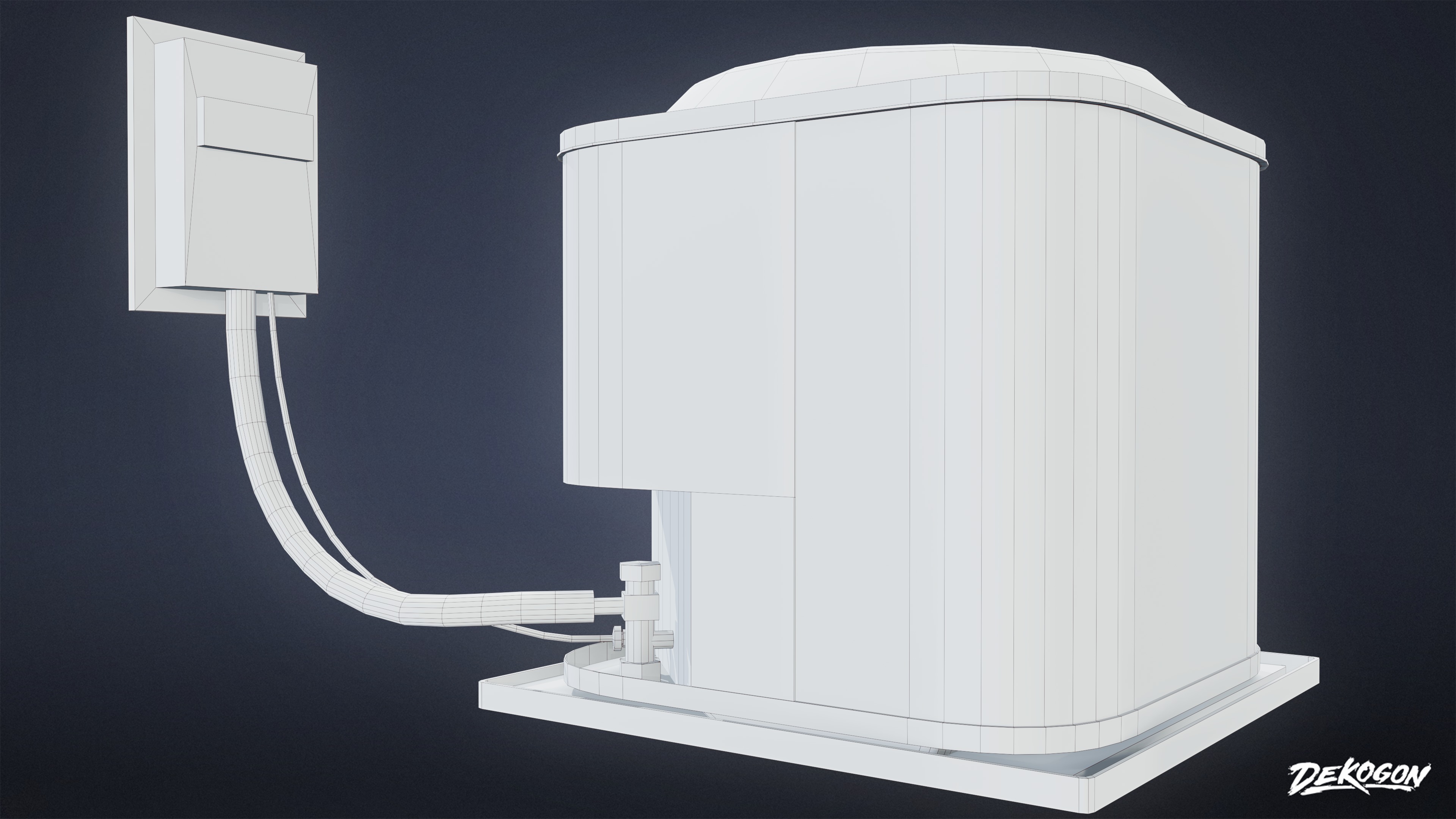 BUILDINGS - Air Conditioner Unit 01 - LOW POLY AND NANITE Low-poly 3D model_7