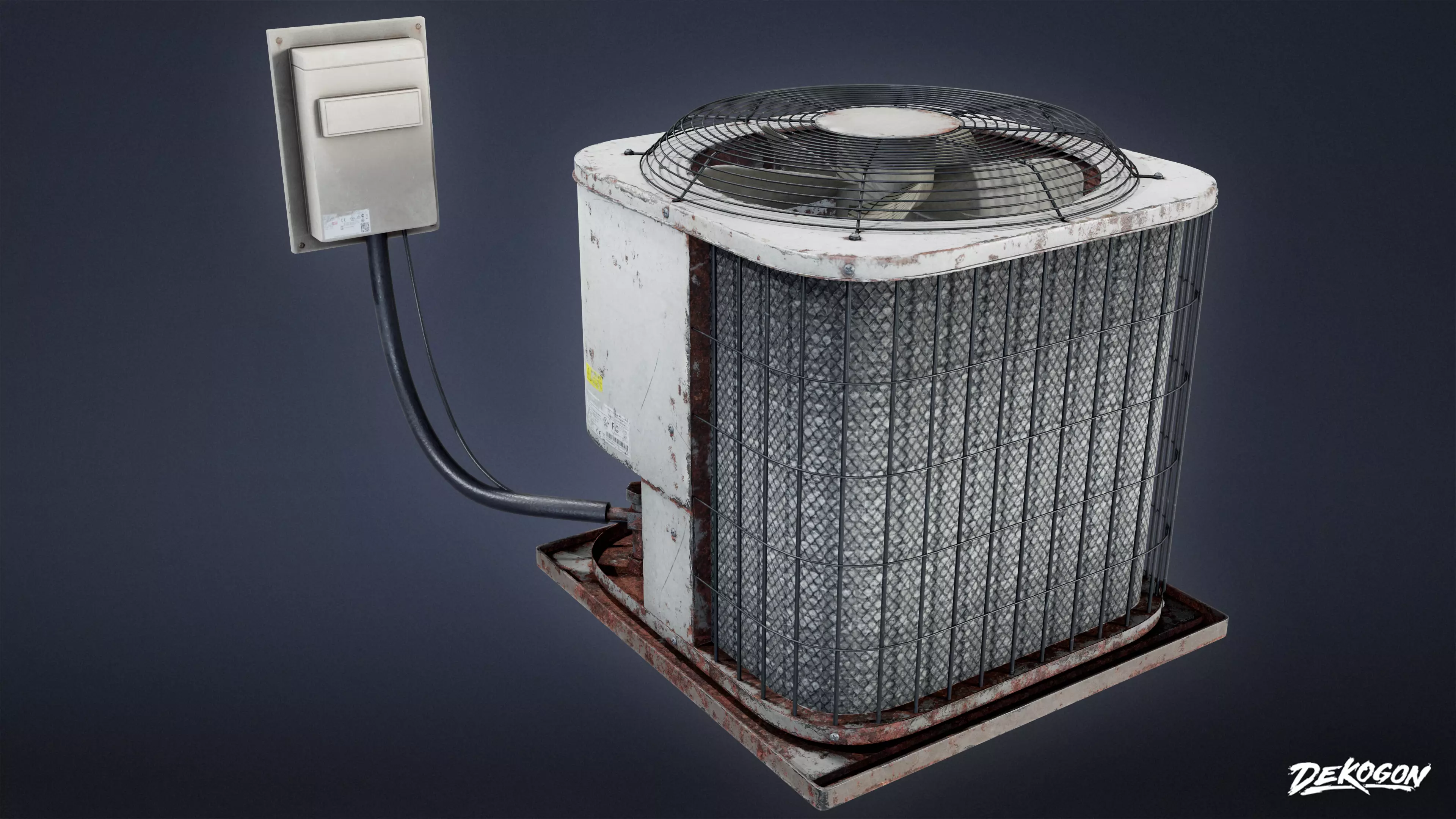 BUILDINGS - Air Conditioner Unit 01 - LOW POLY AND NANITE Low-poly 3D model_0