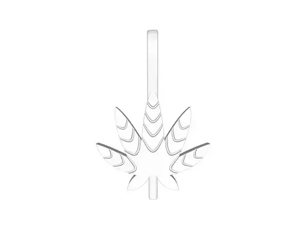 Mini Plain Cannabis Weed Leaf Pendant 3D model