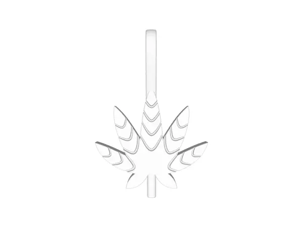 Mini Plain Cannabis Weed Leaf Pendant 3D model_0