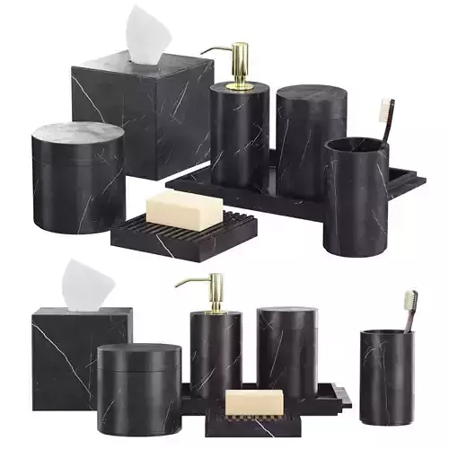 Black Marquina Marble Bath Accessories