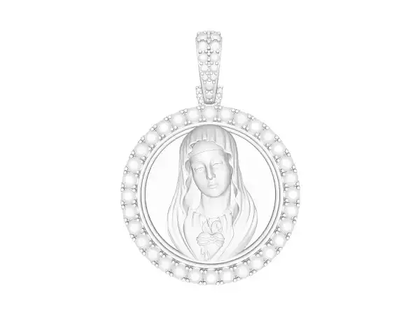 Round Virgin Mary Pendant