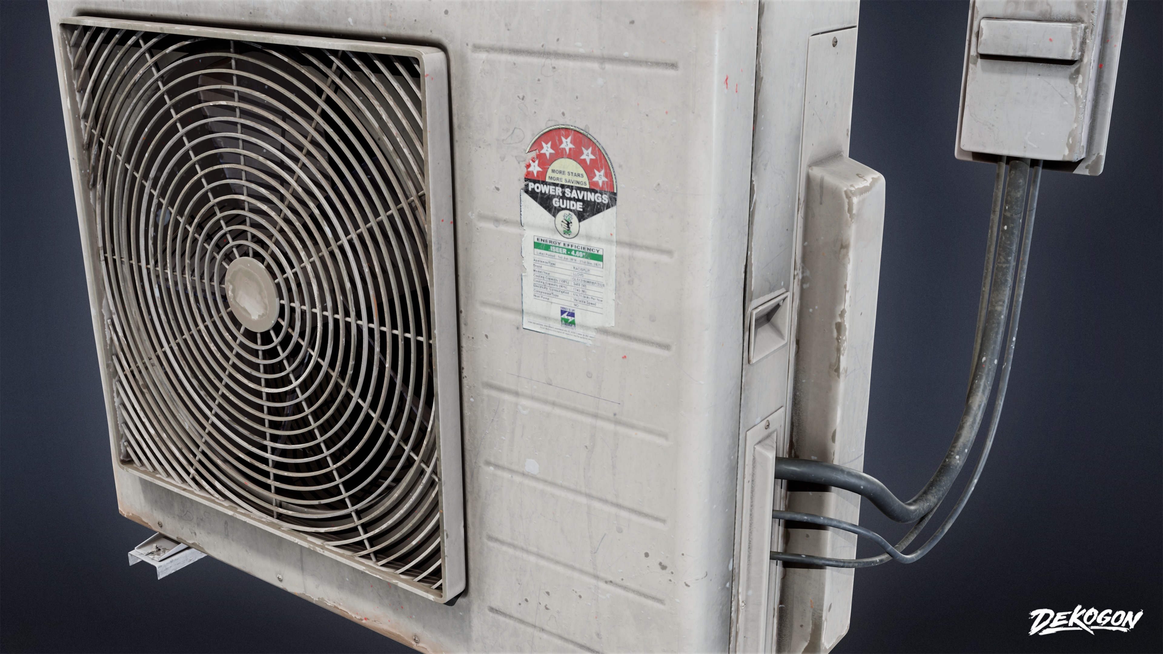 BUILDINGS - Air Conditioner Unit 02 - LOW POLY AND NANITE Low-poly 3D model_6