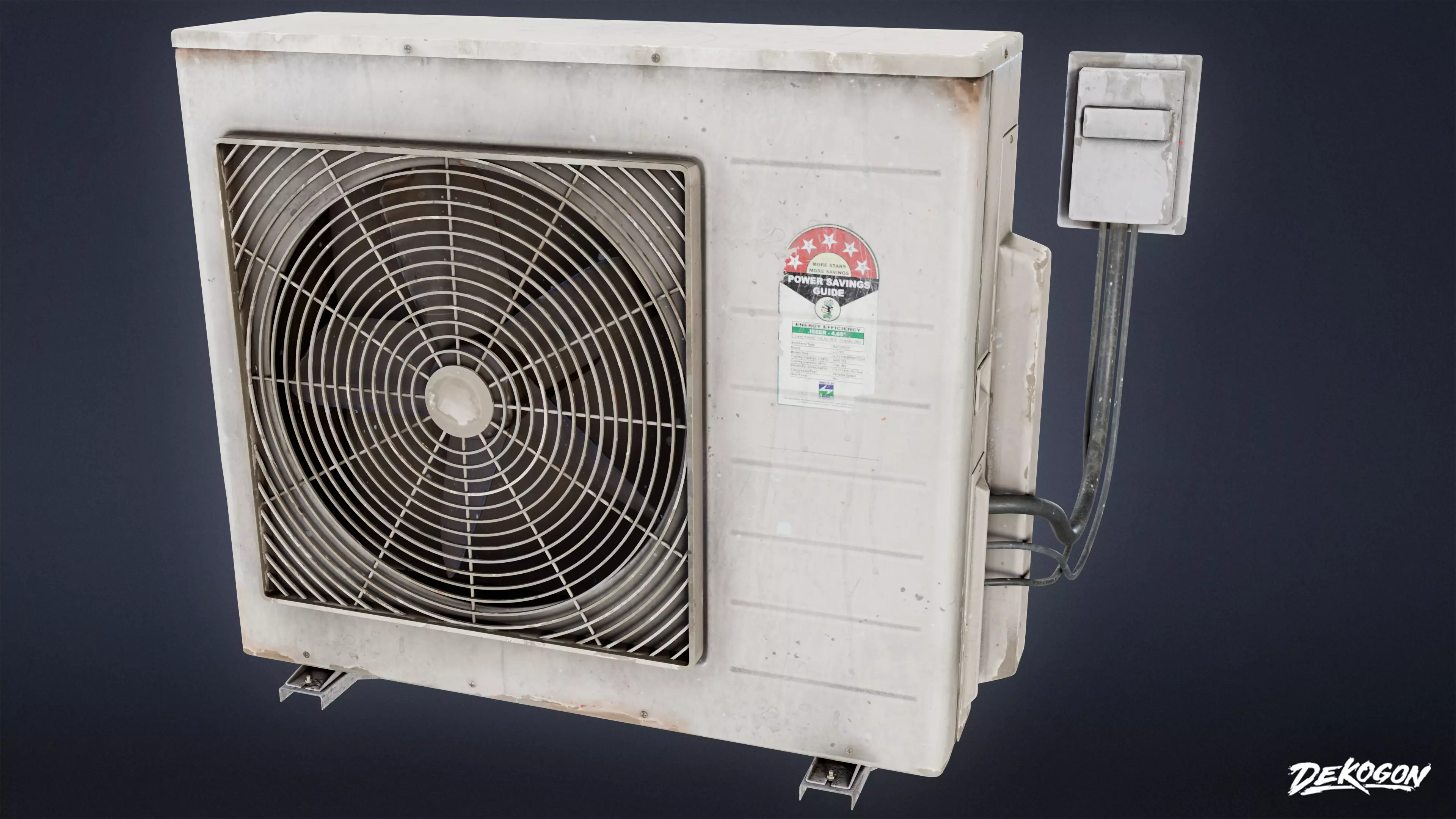 BUILDINGS - Air Conditioner Unit 02 - LOW POLY AND NANITE Low-poly 3D model_0