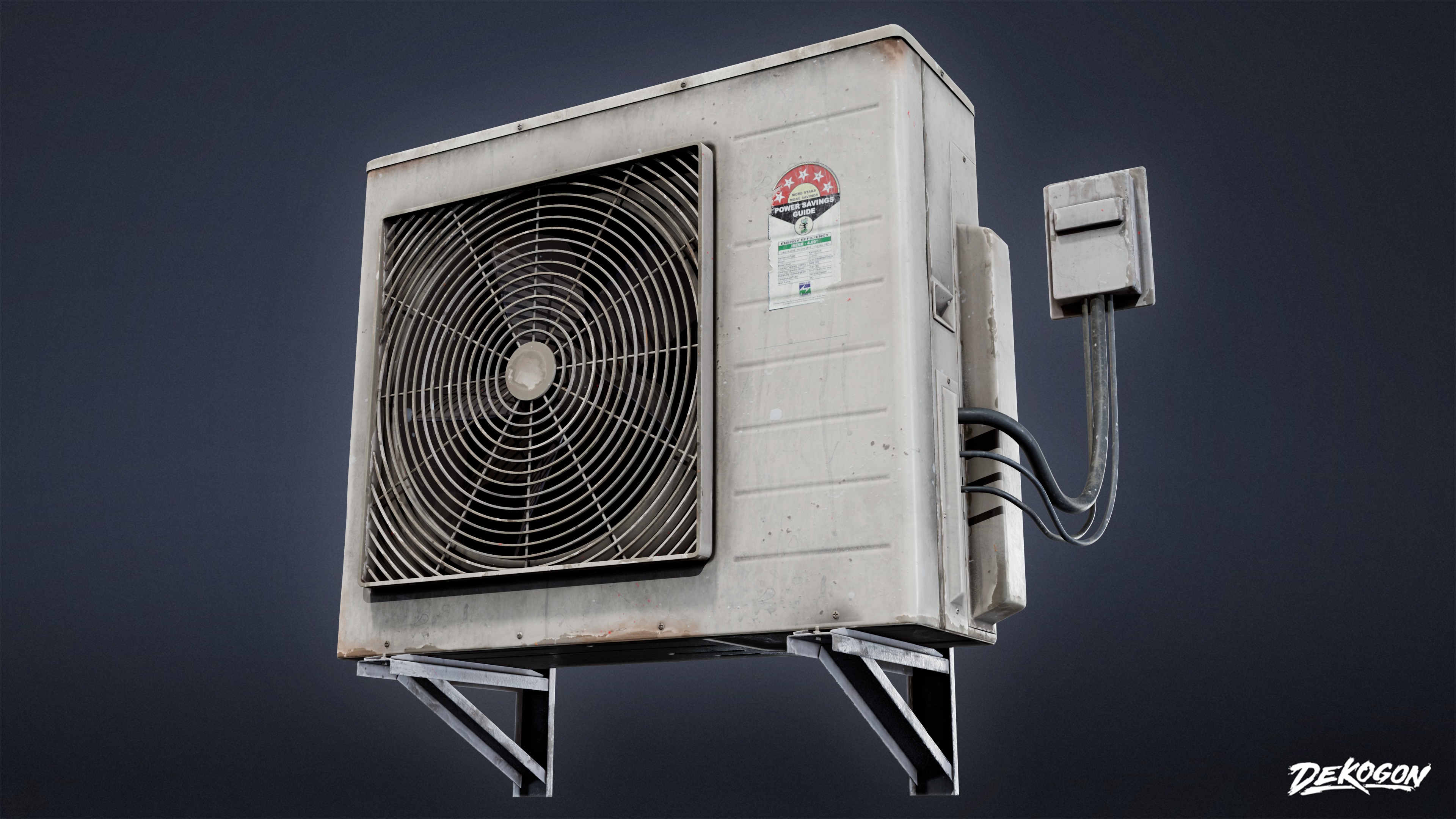 BUILDINGS - Air Conditioner Unit 02 - LOW POLY AND NANITE Low-poly 3D model_5