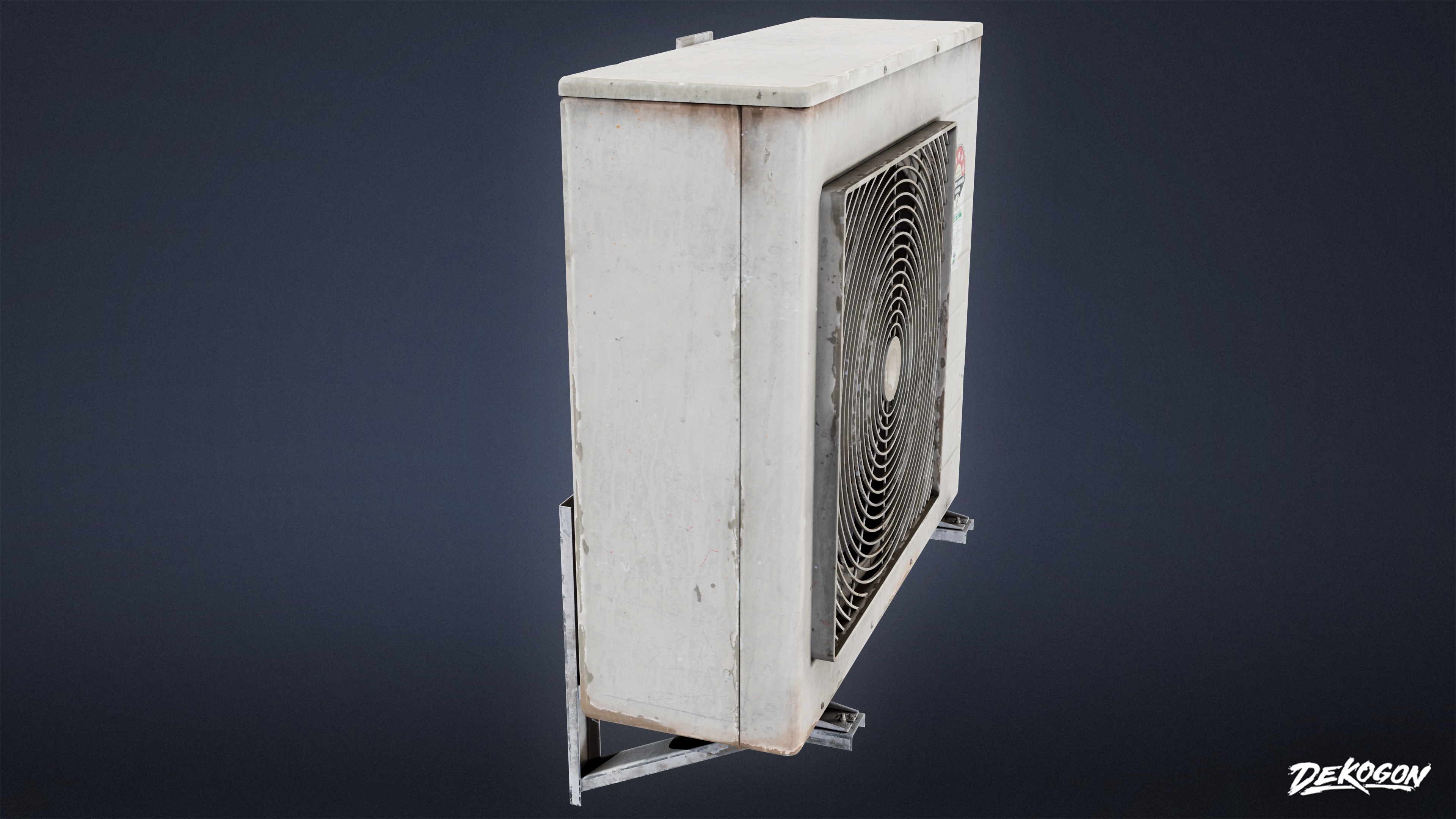 BUILDINGS - Air Conditioner Unit 02 - LOW POLY AND NANITE Low-poly 3D model_2
